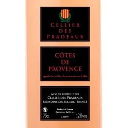 Etiquette de Côtes de Provence rosé 75 cl