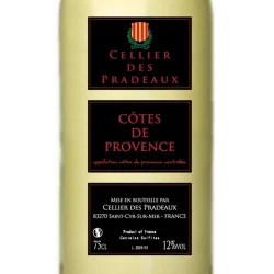 Etiquette de Côtes de Provence blanc 75 cl