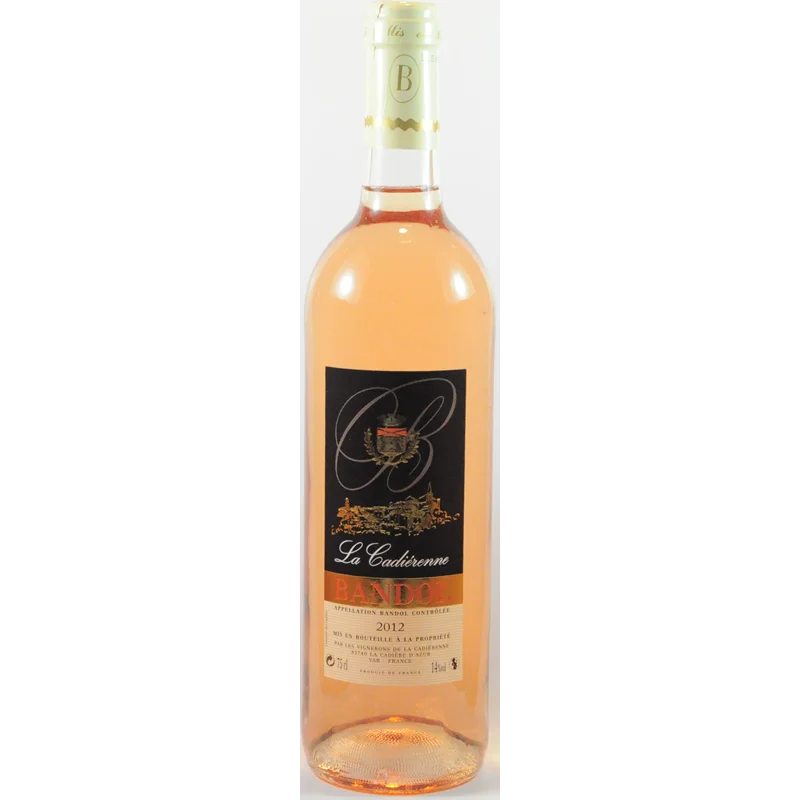 Bouteille de Bandol rosé La Cadiérenne